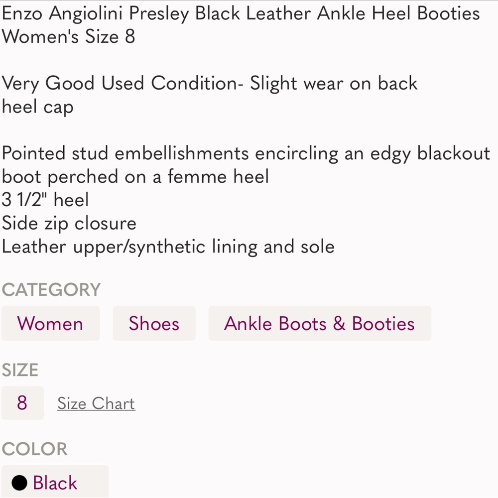 Enzo Angiolini Presley Black Leather Booties 8 - Picture 9 of 11